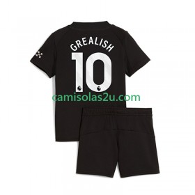 Camisolas de futebol Manchester City Jack Grealish 10 Criança Equipamento Alternativa 2025/26 Manga Curta